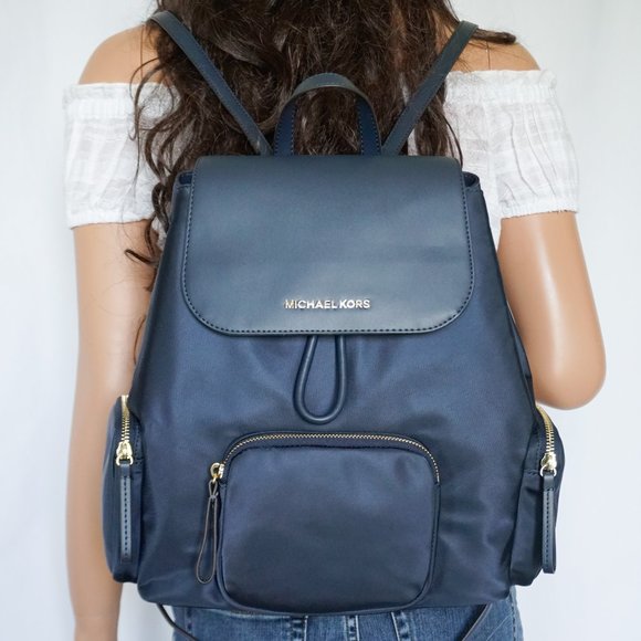 Michael Kors Blue Abbey Large Logo Cargo Backpack Michael Kors Harrison Medium Logo Backpack-Admiral Bleu  main image 3